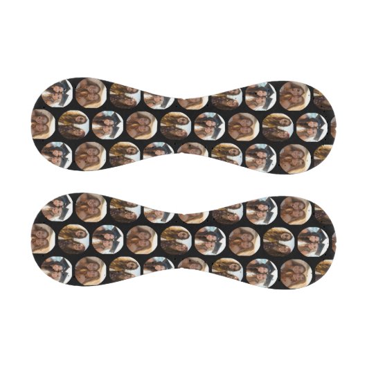 3 Photo Collage Half Brick Pattern – 黒い円 野球ボール (パネル)