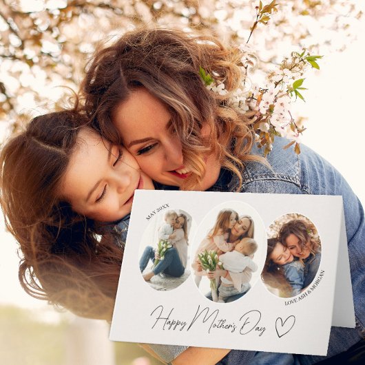 3 Photo Collage Happy Mother’s Day サンキューカード