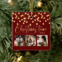 3 Photo Collage Rustic String Lights