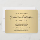 3 Photo Collage Scriptブラック金ゴールド卒業パーティー 招待状 (裏面)