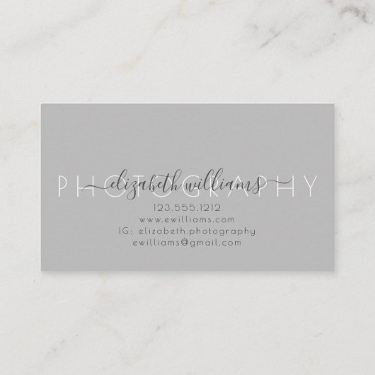 3 Photo Collage Simple Modern Elegant Photographer 名刺 (裏面)