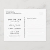 3 Photo Collage Wedding日付はがきを保存 案内ポストカード (裏面)