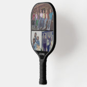 3 Photo Collage with Name -白黒 ピックルボールラケット (左)