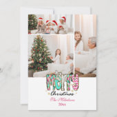 3 Photo Colorful Retro Merry Christmas シーズンカード (正面)