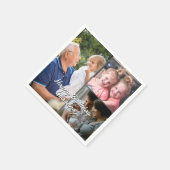 3-Photo Custom Party Napkins Personalized Text スタンダードカクテルナプキン (角)