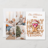 3 Photo Cute Gingerbread  Christmas  シーズンカード (正面)