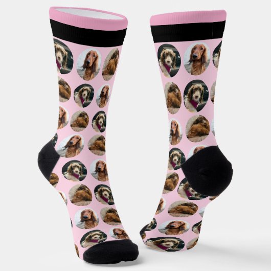 3 Photo Dachshund Crew Socks ソックス (傾斜あり)