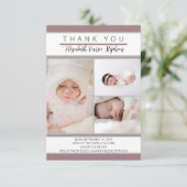 3 Photo Dkバラベビーシャワー |誕生アナウンス サンキューカード (スタンド正面)