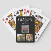 3 Photo Grandma Est Year Custom Name Number Grands トランプ (裏面)