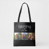 3 Photo Grandma Est Year Custom Name Number Grands トートバッグ (正面)