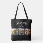 3 Photo Grandma Est Year Custom Name Number Grands トートバッグ (裏面)