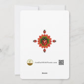 3 Photo Holiday Red + Green Christmas Tree Card シーズンカード (裏面)