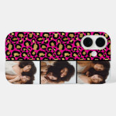3 Photo Hot Pink And Gold Leopard Print Case-Mate iPhoneケース (裏面 (横))