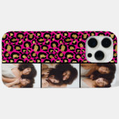 3 Photo Hot Pink And Gold Leopard Print Case-Mate iPhoneケース (裏面 (横))
