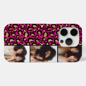 3 Photo Hot Pink And Gold Leopard Print Case-Mate iPhoneケース (裏面 (横))