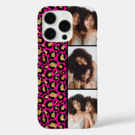 3 Photo Hot Pink And Gold Leopard Print iPhone 16 Proケース