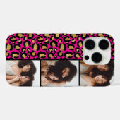 3 Photo Hot Pink And Gold Leopard Print Case-Mate iPhoneケース (裏面 (横))
