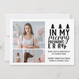 3 Photo In My Merry Pregnant Era Christmas シーズンカード