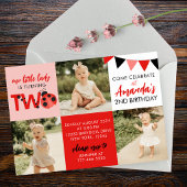 3 Photo Ladybug 2nd Birthday Invitation 招待状