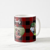 3 Photo love hearts buffalo plaid コーヒーマグカップ (正面右)