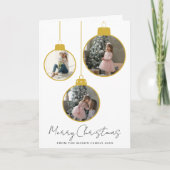 3 photo Merry Christmas bauble Photo Card カード (正面)