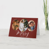 3 Photo Merry Christmas Family サンキューカード (正面)
