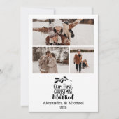 3 Photo Minimialist Our First Christmas Married シーズンカード (正面)