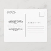 3 Photo Navy Blue Save the Date ポストカード (裏面)