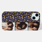 3 Photo Purple And Gold Leopard Print Case-Mate iPhoneケース (裏面 (横))