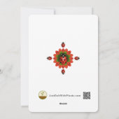 3 Photo Red White Green Christmas Tree Xmas Card シーズンカード (裏面)