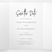 3 Photo Script Wedding Save the Date 三つ折り案内状 (内部中)