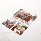 3 PHOTO Simple Sparkle Christmasエレガントバラ金ゴールド 箔シーズンカード (回転した状態)