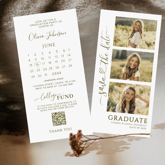 3 Photo Strip卒業の日付の保存 | QRコード セーブザデート