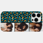 3 Photo Teal And Gold Leopard Print Case-Mate iPhoneケース (裏面 (横))