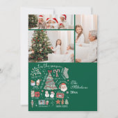 3 Photo Tis The Season Retro Green Christmas シーズンカード (正面)