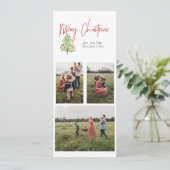 3 photo water colorクリスマスカードプレイド背面 シーズンカード (スタンド正面)