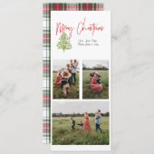 3 photo water colorクリスマスカードプレイド背面 シーズンカード (正面/裏面)
