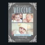 3-Photo Welcome Chalkboard | 誕生発表 案内状<br><div class="desc"></div>
