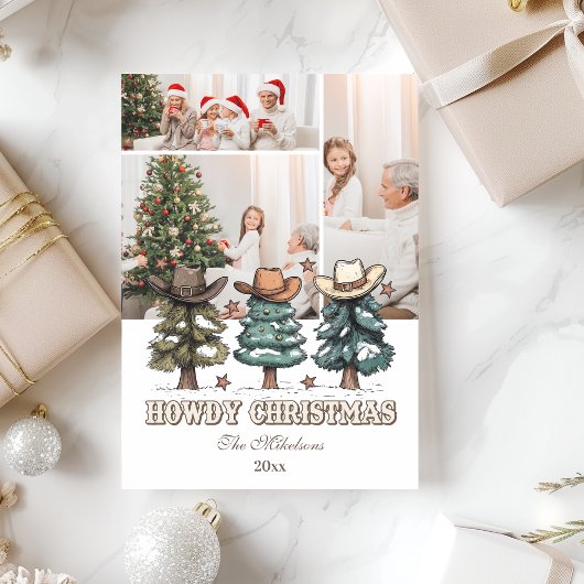 3 photo Western Howdy Christmas シーズンカード