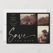 3 Photos Black Chic Trendy Collage Wedding Covid19 (正面)