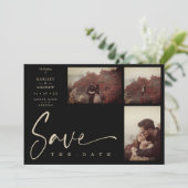 3 Photos Black Chic Trendy Collage Wedding Covid19 (スタンド正面)