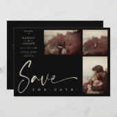 3 Photos Black Chic Trendy Collage Wedding Covid19 (正面/裏面)