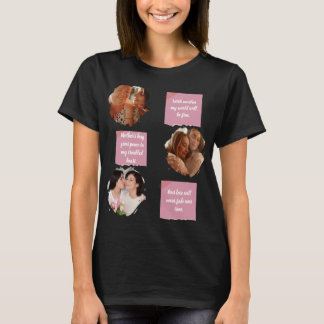 3 Photos Collage Heart Shape Happy Mother's Day  Tシャツ