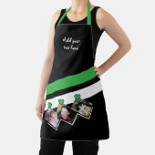 3 photos custom text black green エプロン (インサイチュ)