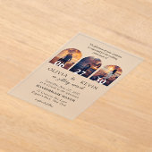 3 Photos Elegant Classic Wedding アクリル招待状 (レイダウン)