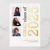 3 Photos Grad 2025金実在箔発表 箔招待状 (正面)