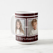 3 Photos, Long Message, Red Black Modern P31 コーヒーマグカップ (正面左)