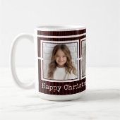 3 Photos, Long Message, Red Black Modern P31 コーヒーマグカップ (左)