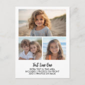 3 Photos - Minimal Design - Black Text on White ポストカード (正面)