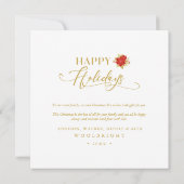 3 Photos Poinsettias Whimsical Happy Holidays シーズンカード (裏面)